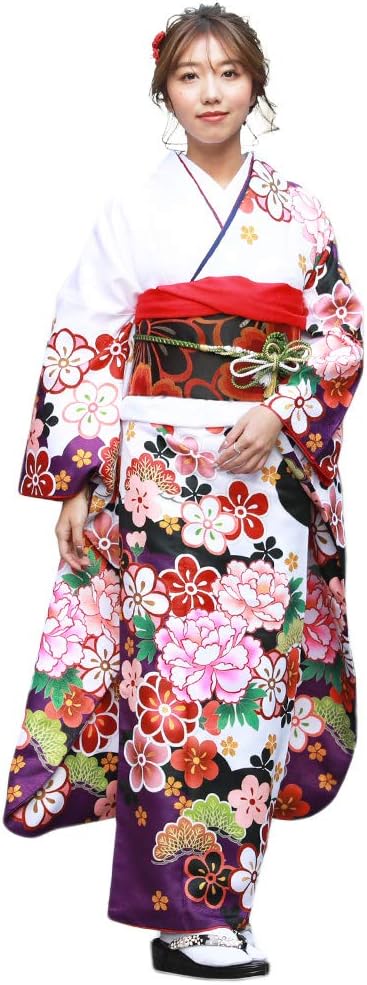 振袖 身長157-172cm 青 紫 ゴールド 正絹 振袖 身長157-172cm 青 紫